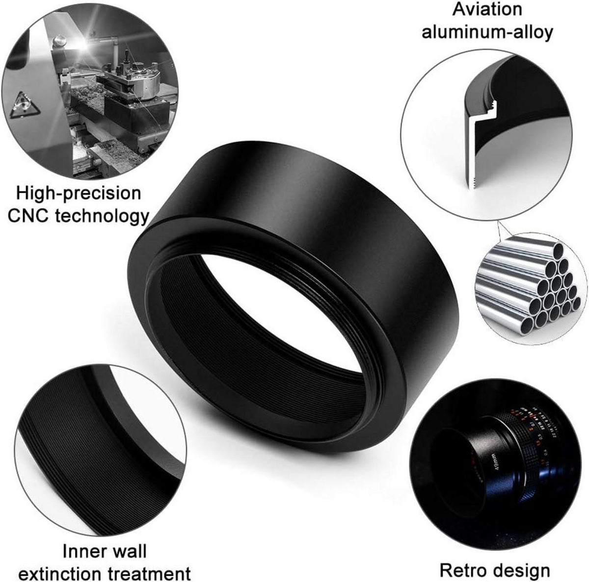 49mm Metall Standard Gegenlichtblende für Kamera - Canon