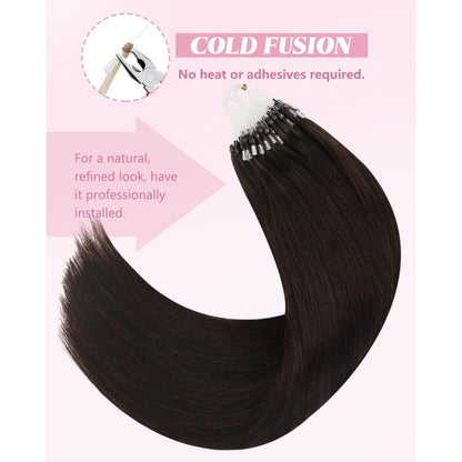 Echthaar Micro Ring Extensions Braun 60 cm