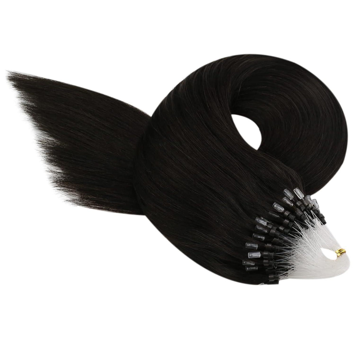 Echthaar Micro Ring Extensions Braun 60 cm