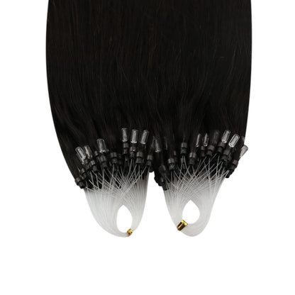 Echthaar Micro Ring Extensions Braun 60 cm