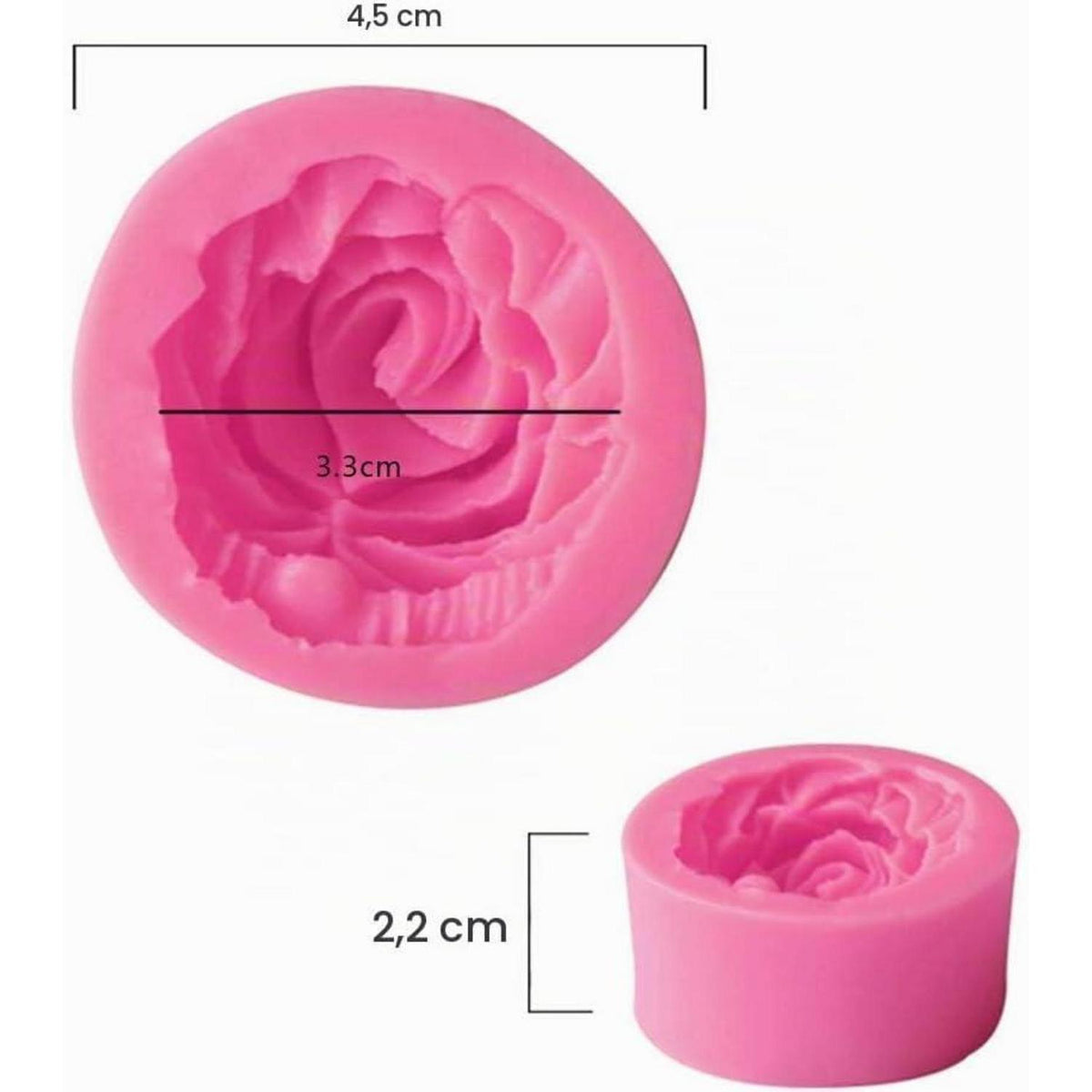 3D Rose Silikon Backform für Kuchen, Kekse & mehr