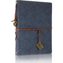 Scrapbook Fotoalbum Blau Leder Selbstgestalten 60 Schwarze