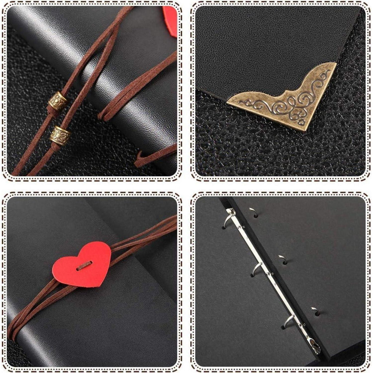 DIY Scrapbook Fotoalbum mit Zubehör, Groß in Lederoptik