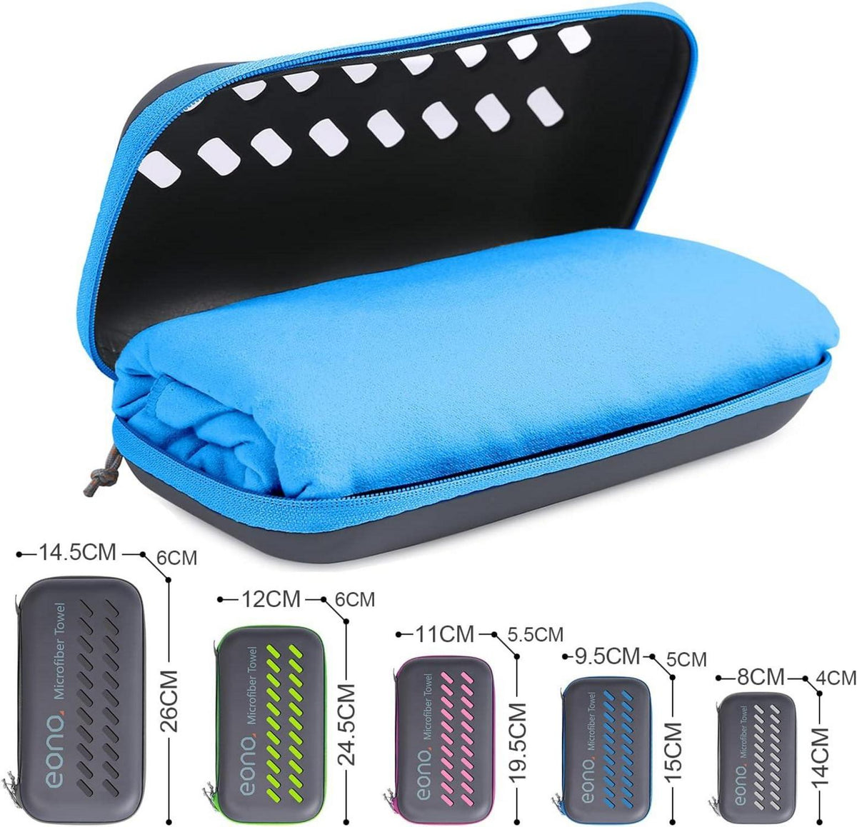 Mikrofaser Handtuch Schnelltrocknend Ultra Leicht Blau XL 180x90cm