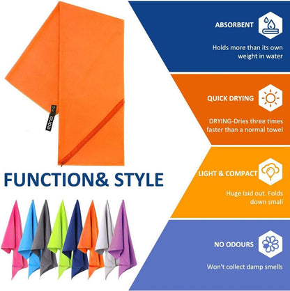 Schnelltrocknendes Mikrofaser Handtuch Orange 140cmx70cm