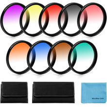 62mm Fotover Farbverlaufsfilter Set mit 9 Filtern + Taschen