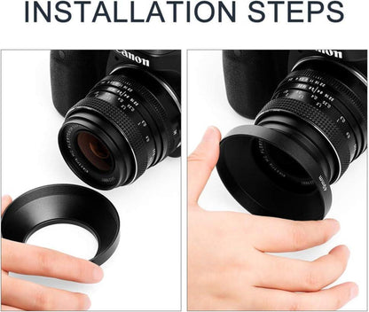 72mm Weitwinkel Gegenlichtblende Metall Sonnenblende + Objektivdeckel