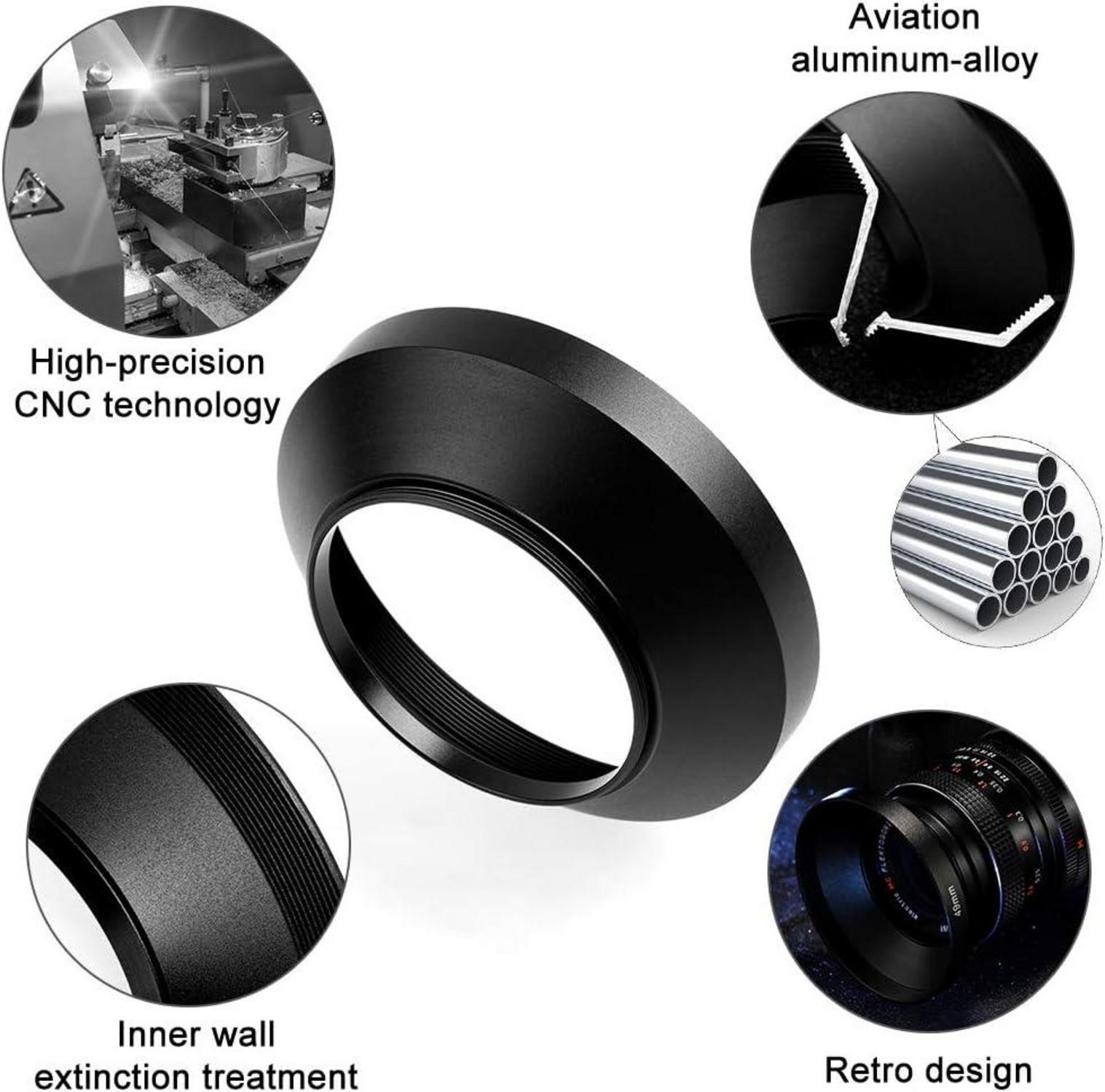 55mm Weitwinkel Gegenlichtblende+Objektivdeckel+Putztuch