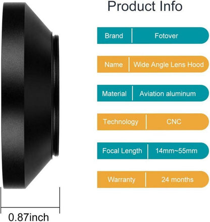 52mm Universal Metall Sonnenblende Streulichtblende mit Objektivdeckel