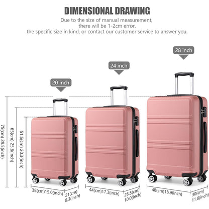 XL Reisekoffer Rosegold mit TSA Schloss, 75cm