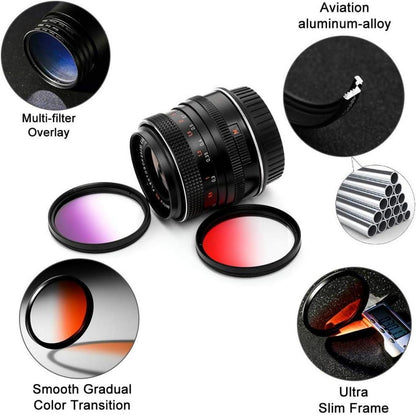 49mm Graduierte Farbfilter-Set 9 Stück für DSLR Camera