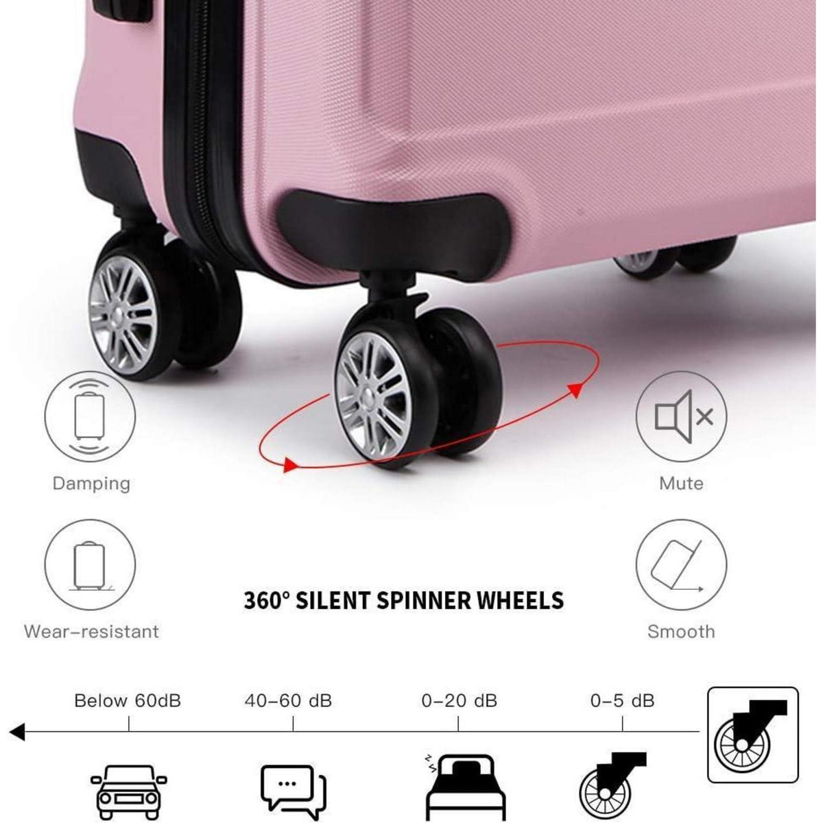 Hartschalenkoffer L (65cm) Pink mit TSA Schloss