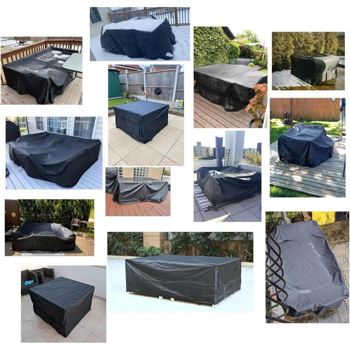 Wasserdichte Gartenmöbel Abdeckung 125x125x74cm, 420D Oxford, UV-beständig
