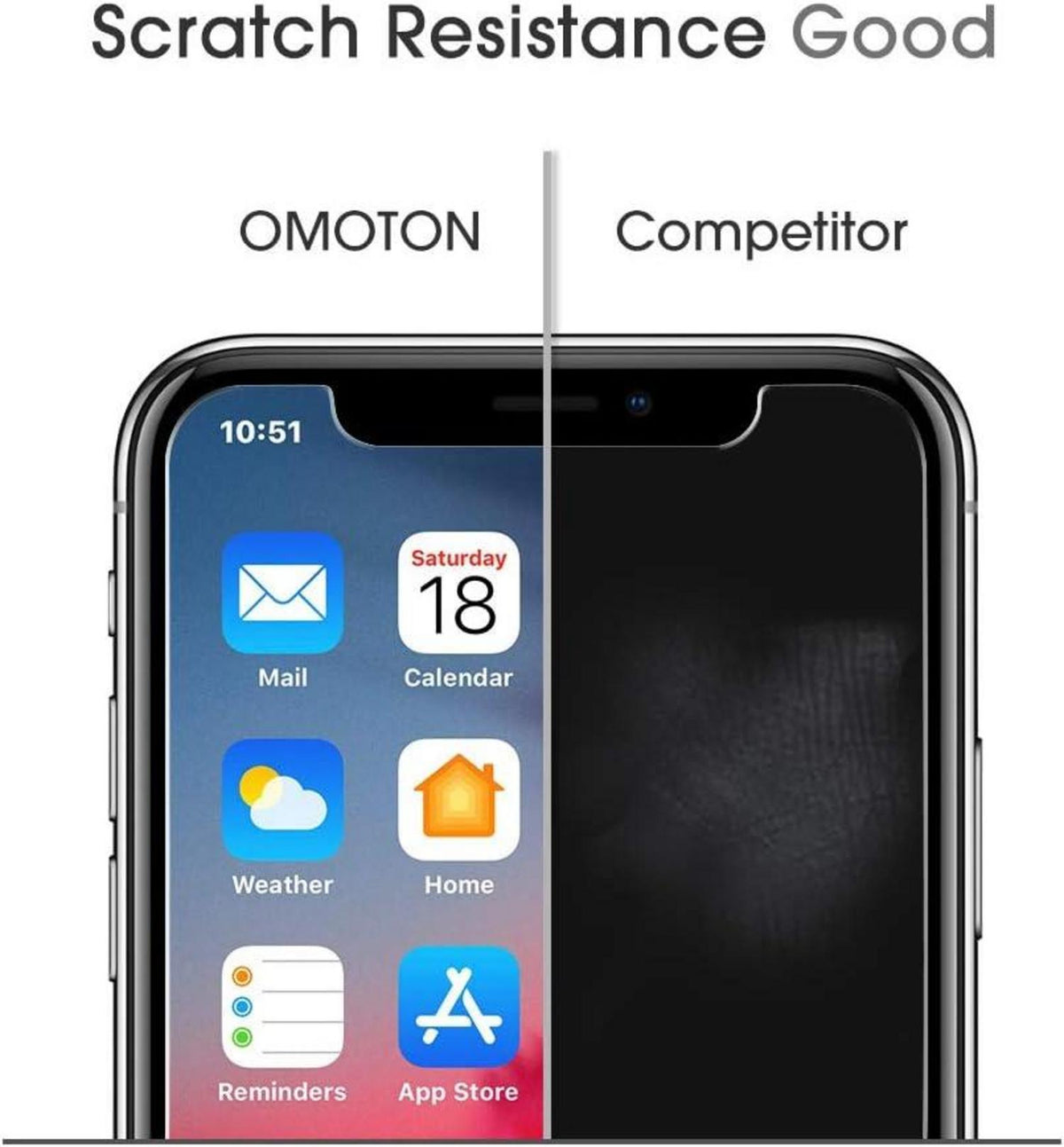 OMOTON Schutzfolie iPhone 11 Pro Max XS Max, 6.5 Zoll, 3 Stück anti-Kratzen ölabweisend blasenfrei