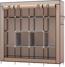 Kleiderschrank UDEAR Stoff Faltschrank Braun 4