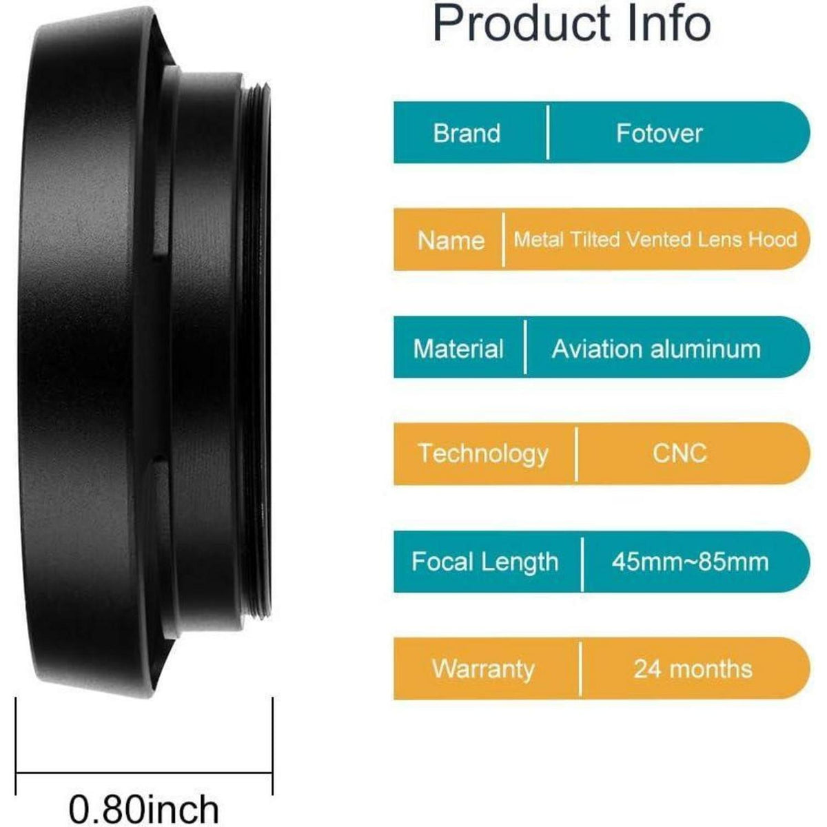 67mm Metall Gegenlichtblende mit Objektivdeckel & Mikrofasertuch
