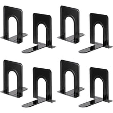 Rutschfeste Metall-Buchstützen 8 Stück Schwarz 17x14,5x12,5
