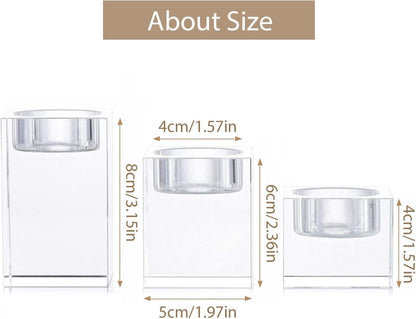 Teelichthalter Set aus Kristallglas für Zuhause Esstisch Bar 4/6/8 cm