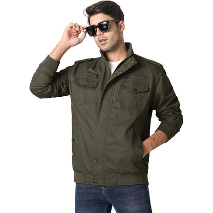 Herren Übergangsjacke Cargo Militärjacke Winddicht mit Taschen
