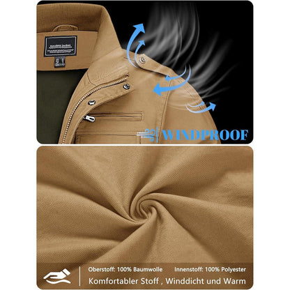 Herren Übergangsjacke Cargo Militärjacke Winddicht mit Taschen