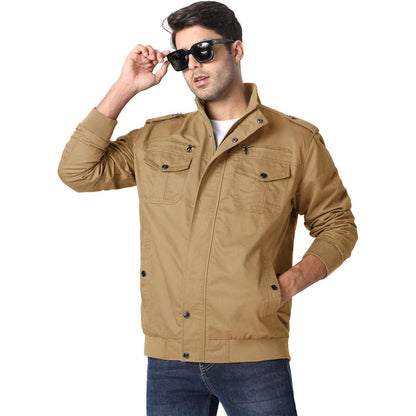 Herren Übergangsjacke Cargo Militärjacke Winddicht mit Taschen