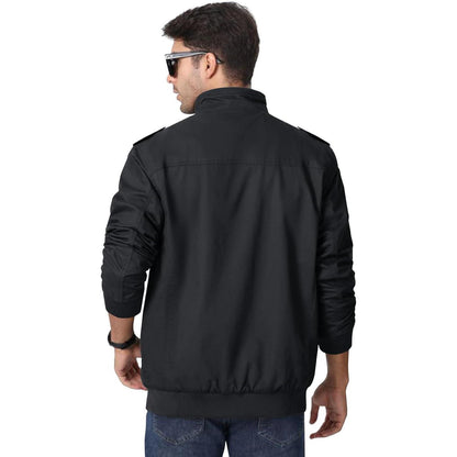 Herren Übergangsjacke Cargo Militärjacke Winddicht XL Schwarz
