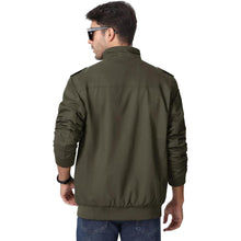 Herren Übergangsjacke Cargo Militärjacke Winddicht Vieltaschen Grün