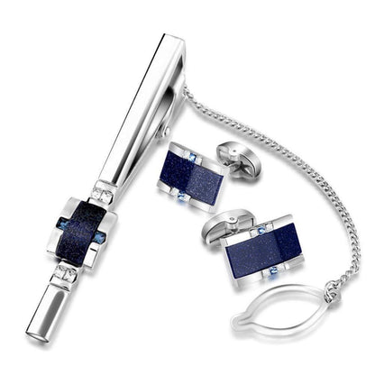 Sternenhimmel Manschettenknöpfe & Krawattenklammer Set Geschenk