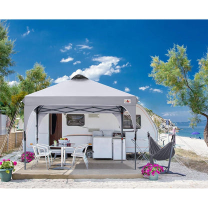 3x3m Wasserdichter Pop-Up Pavillon Grau mit Zubehör