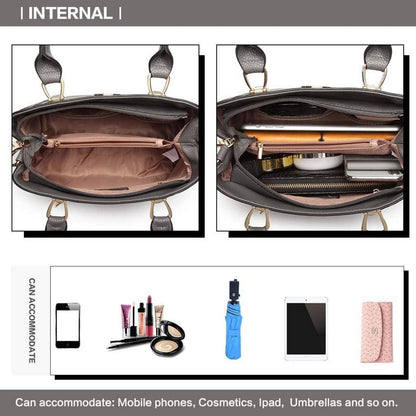 Elegante Miss Lulu Damen Handtasche Mittelgroß in Grau