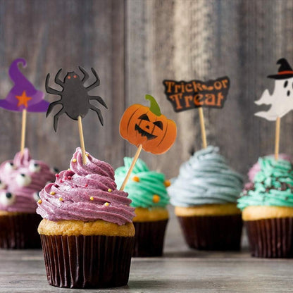 Halloween Cupcake Topper Zahnstocher Markierungsfahnen 60