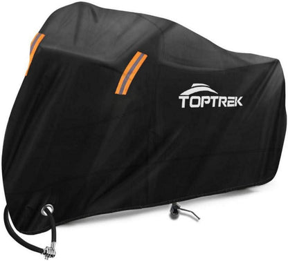 TOPTREK Motorrad Abdeckplane Wasserdicht 210T Oxford Stoff XXL