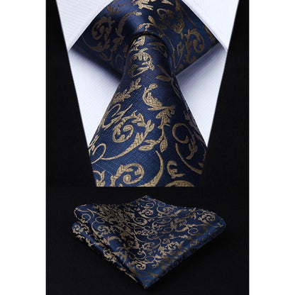 Herren Anzugweste mit Krawatte & Einstecktuch - Paisley Floral