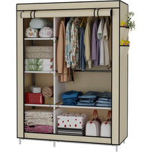 UDEAR Kleiderschrank Faltschrank Canvas Beige 105x45x170 cm