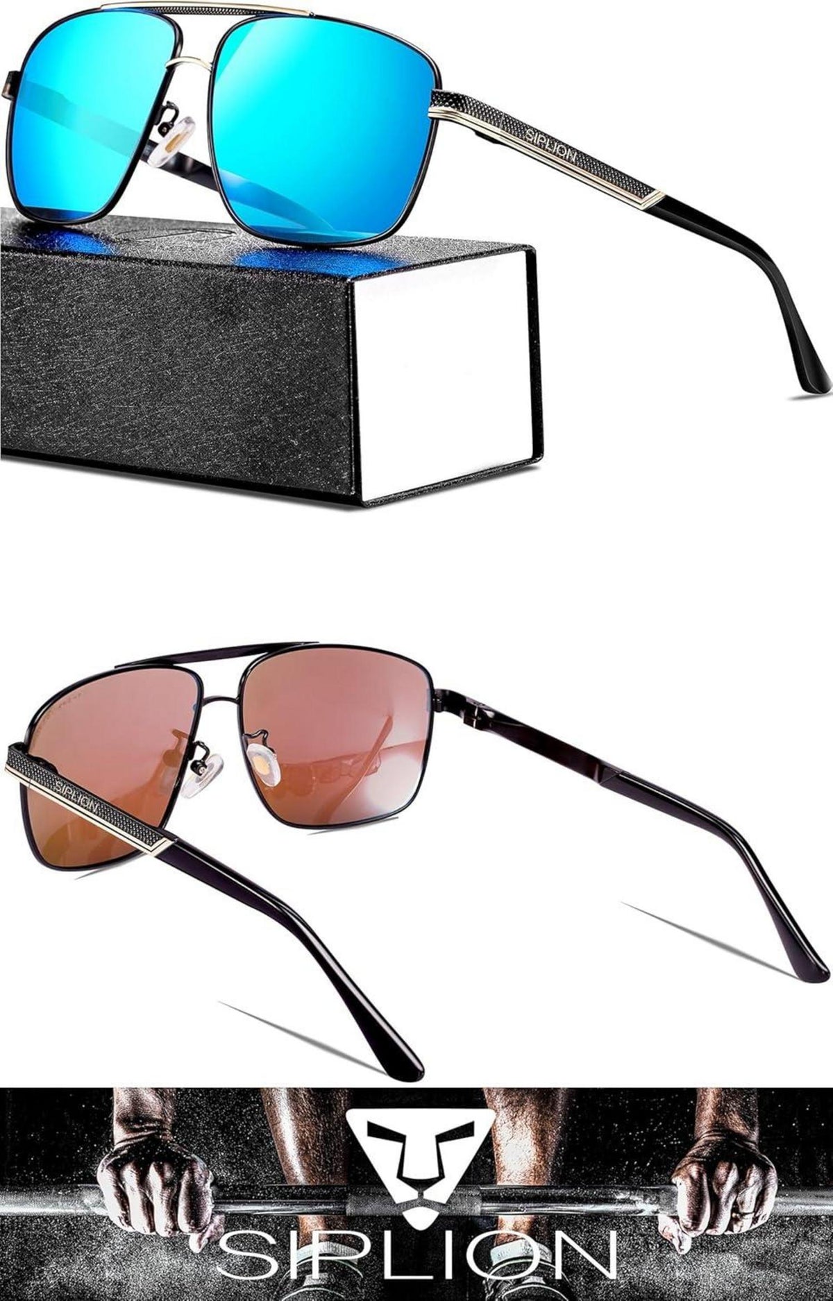 Polarisierte UV400 Sonnenbrille CAT 3 CE Schutz Rechteckiger