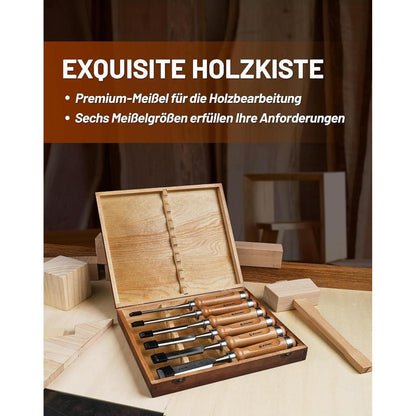 EZARC 6-teiliges Stechbeitel Set für Holzarbeiten in