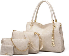 Damen Handtasche Set Hochwertiges PU-Leder 4-teilig Mode Umhängetasche