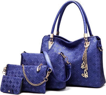 Damen Handtaschen Set Mode 4-teilig Mittelgroß Schultertasche Clutch