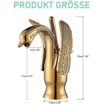 Goldener Waschtischarmatur mit Schwanen Design