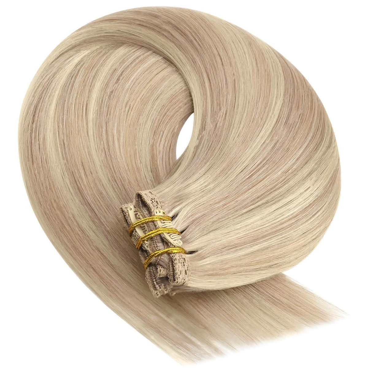 Echthaar Clip-Ins Aschblond 35cm – Remy Haarverlängerung