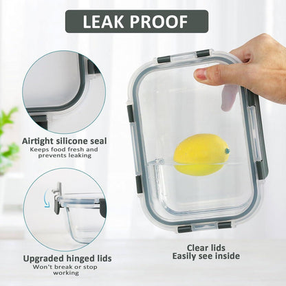 Glas-Frischhaltedosen Set 625 ml 10 Stück Mahlzeiten