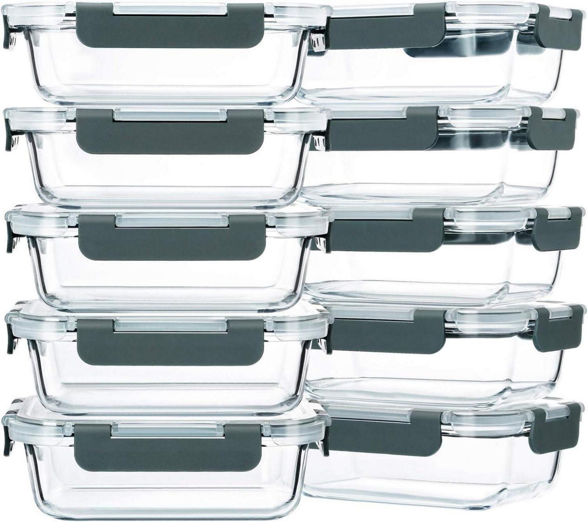 Glas-Frischhaltedosen Set 625 ml 10 Stück - FDA BPA frei