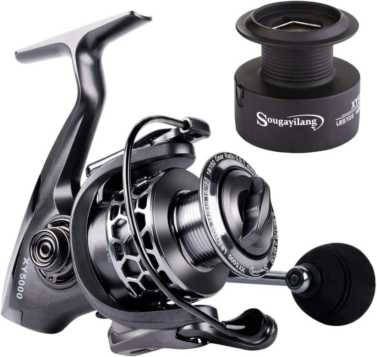 Angelrolle 13+1BB Ultra Smooth Aluminium Spinnrolle mit Ersatzspule
