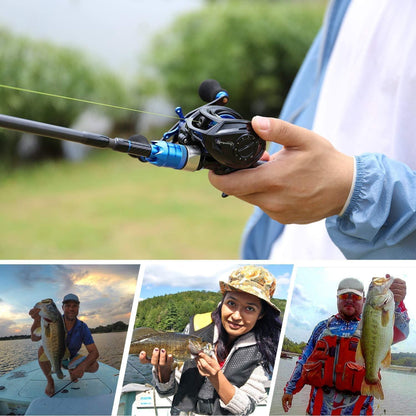 24-Tonnen-Angelruten Baitcastingrolle 7.0:1 Reise 1.8M Rute
