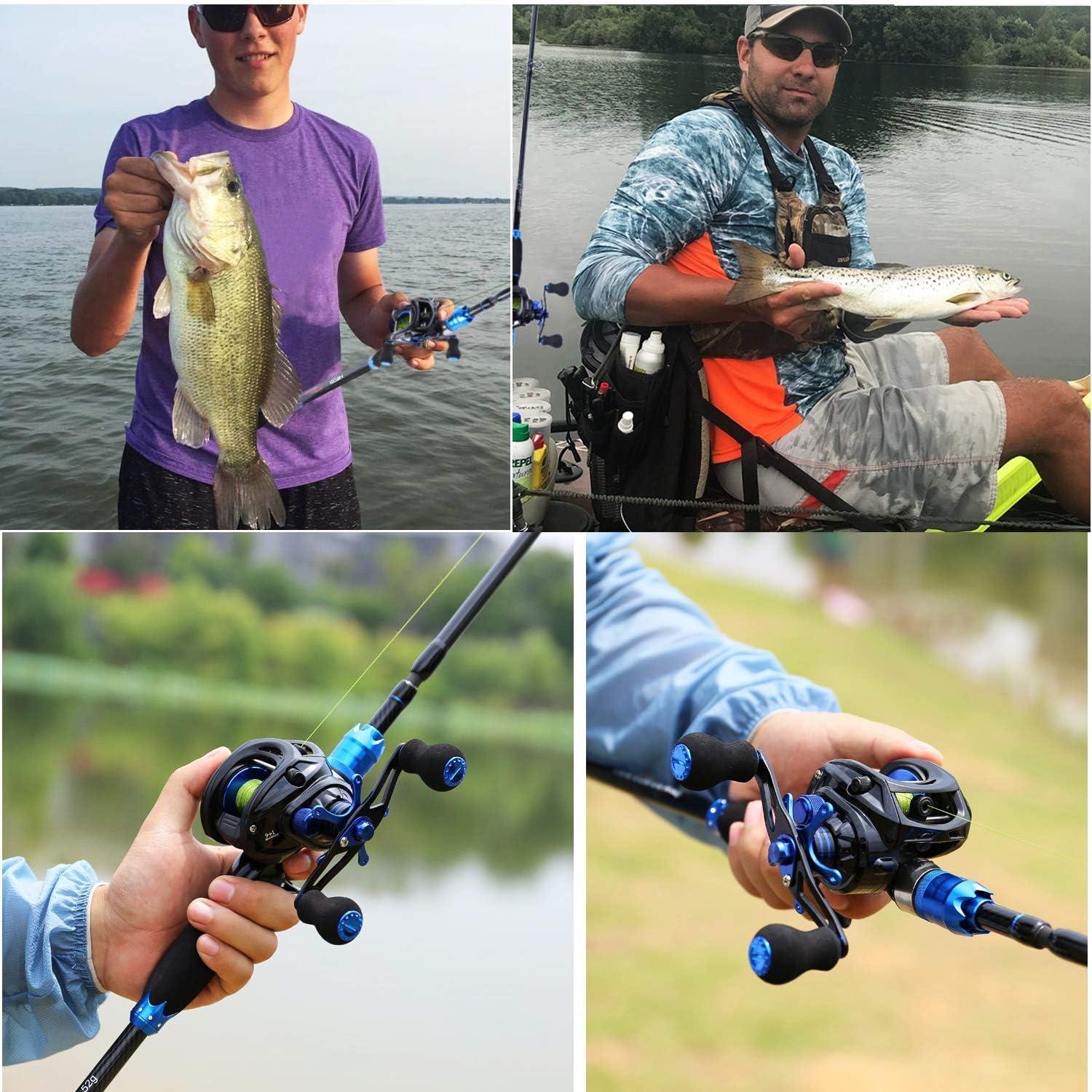 Angelrute Angelrolle Combo Sougayilang 24 Tonnen Baitcasting 7.0:1 2.1M