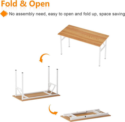 Klapptisch Computertisch 120x60x75cm Teak/Weiss E1 Partikelfestholz