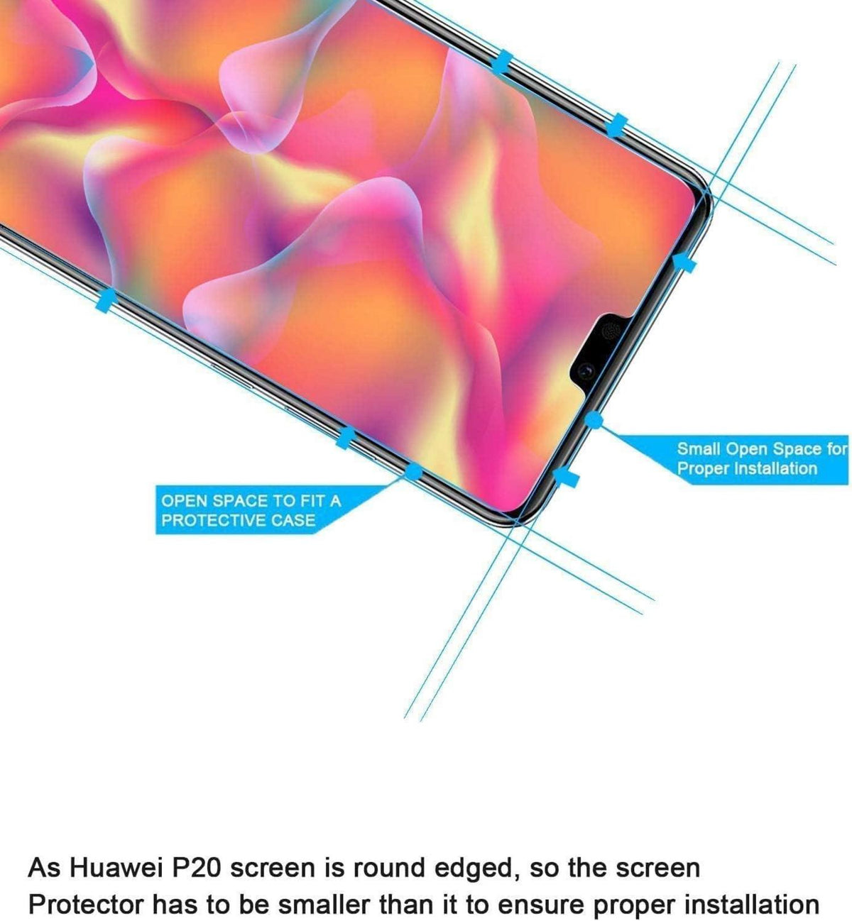 Panzer Schutzglas Set für Huawei P20, 3 Stück, 9H Härte, HD