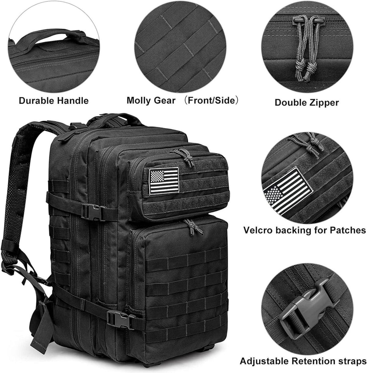 Taktischer Militärrucksack 40L Molle Daypack Outdoor Wandern Trekking