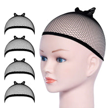 Perücke Kappen Schwarz Nylon Haarnetz Dehnbare Mesh 4 Stück