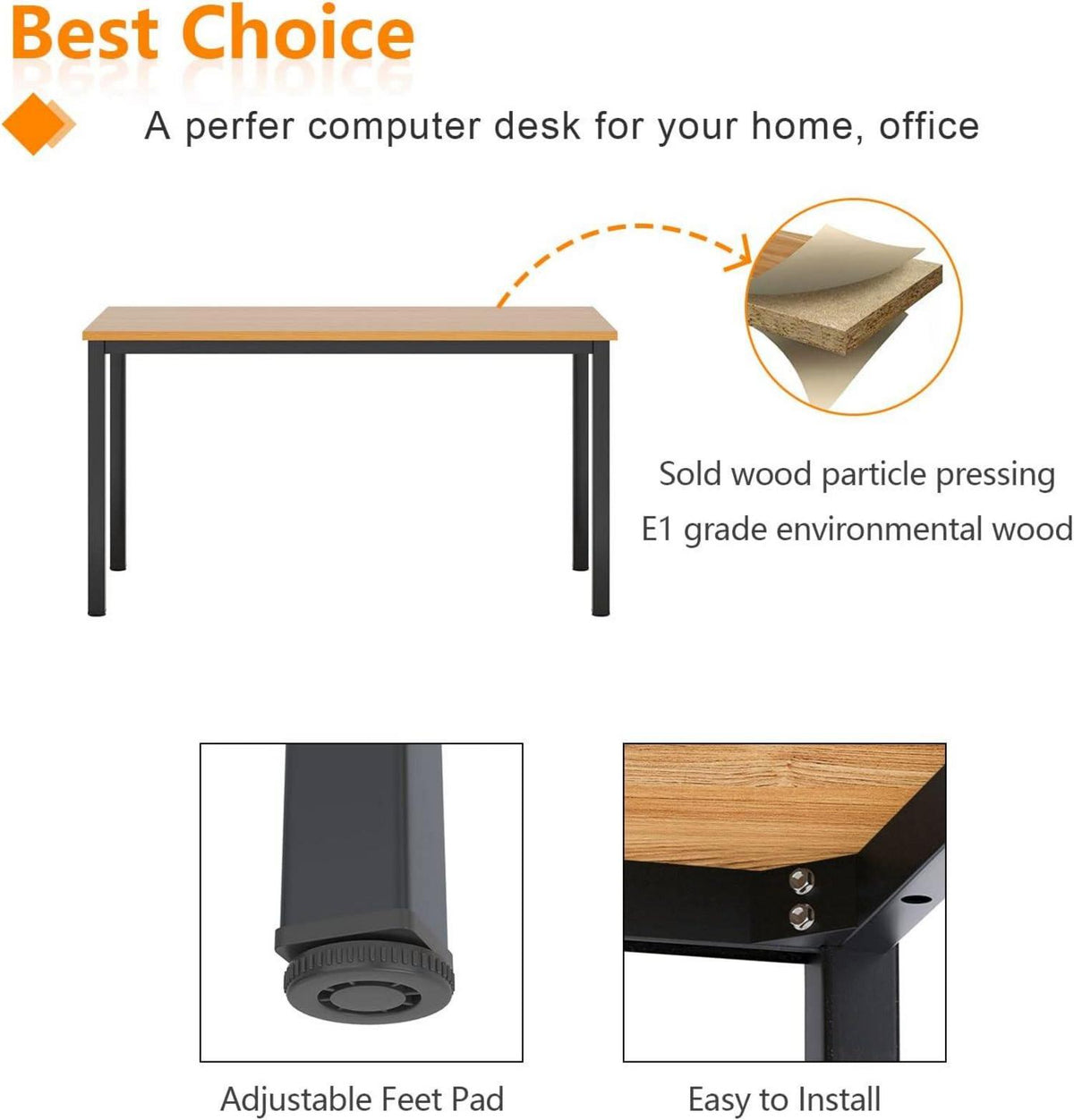 Schreibtisch Computertisch PC Büro Home Office Workstation 100x60x75cm